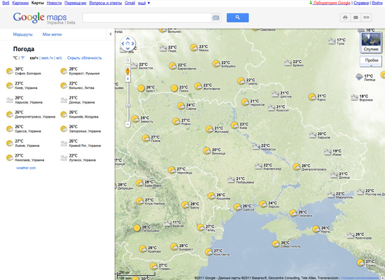 ������ �� Google Maps �����